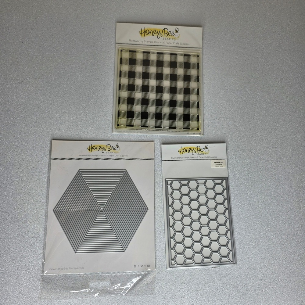 NEW Honey Bee Stamps & Dies Bundle Buffalo Hexagon Thin Frame HBST-242 HBDS-HXTF